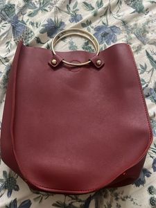 Stylish Burgundy Tote Bag