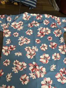 Blue Floral Print T-Shirt