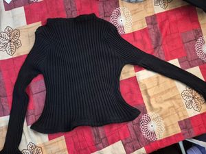 Black knit top sweater grunge y2k