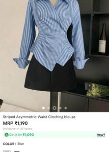 Savana Striped Asymmetric Waist Blouse