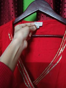 TJORI Red Shrug Dress