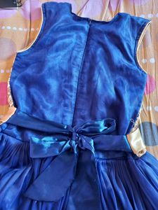 Blue And Gold Netted Gown