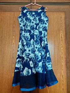 Navy Blue Lace block Dress