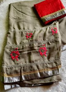 Embroidery chiffon saree