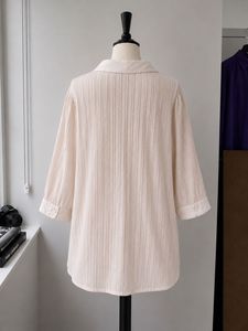 Chic Striped Collared Tunic Top