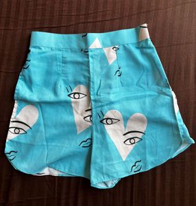 Cute Blue Heart Print Pajama Set