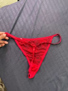 Red Lace Thong Panty