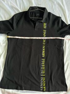 Armani Exchange Black Polo Shirt