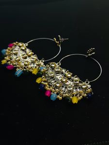 Meenakari work Chandbali earrings