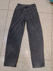 Women's Grey Wide-Leg Jeans