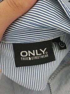 ONLY chic Striped Ruffle Button-Up Shirt