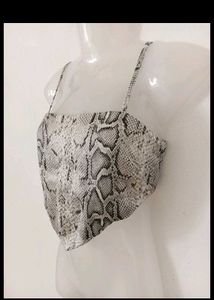 snakeskin print crop top