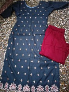 kurti pant set with dupatta