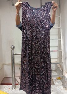 Woman Sequence Grown Party wear ( Free Size Upto L
