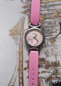 Cute Pink Delton Watch with Heart Design