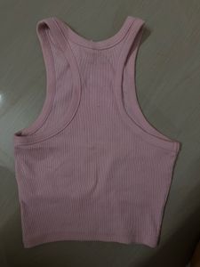 H&amp;M Pink Ribbed Racerback Tank Top