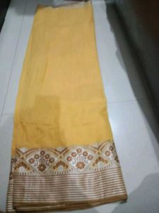 Beautiful Yellow cotton blend Saree