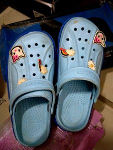 Light Blue Crocs with Charms
