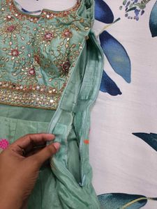 Exquisite Mint Green anarkali set