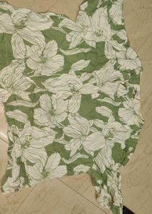 Green Floral Print Blouse