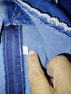 Denim shrug with Lace Trim