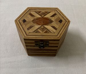 Antique Wooden Organizer With Brass Latch
