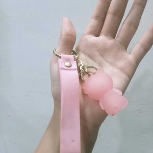 Cute Pink Hello Kitty Keychain