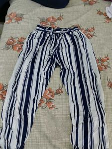 Striped High-Waist Pants