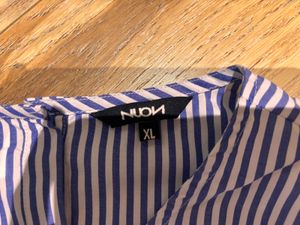 Blue &amp; White Striped Cold Shoulder