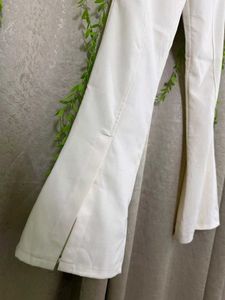 Chic White Split Flare Pants