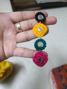 Boho Mirror Work Earrings(Navratri special)