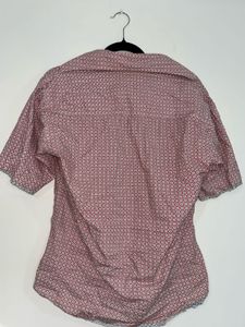 unisex Pink Geometric Print Short Sleeve Shirt