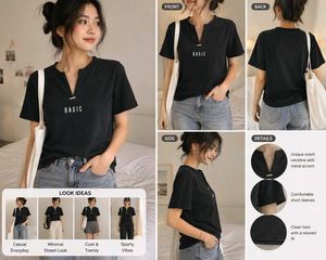 Basic Black V-Neck T-Shirt