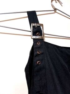 Black Buckled Strap Maxi Dress