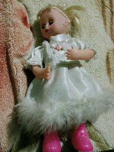 Vintage Doll with White Dress