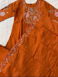 Rust coloured embroidered Suit Set