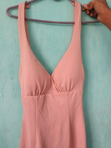 Nude backless halterneck bodycon dress 🫠✨