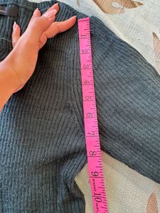 Green Ribbed Long Sleeve Top