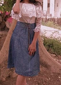 Denim And Laced One Piece
