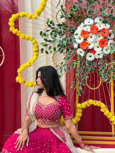 Sequinze Vibrant Pink Lehenga Choli Set