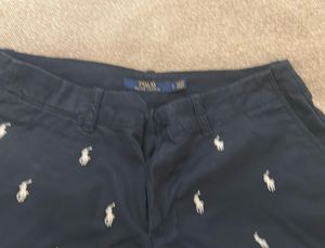 Ralph Lauren Navy Shorts with White Horse Print
