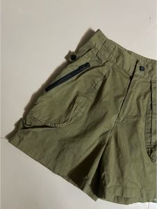 Khaki Cargo Shorts with Zippers