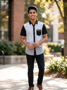 Men's Stylish Two-Tone Casual Shirt