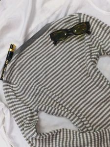 Y2K Elena Gilbert Striped Henley Top
