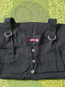 Branded Black Cute Dungaree Skirt