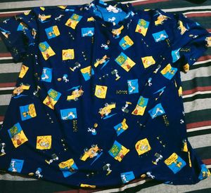 Fun Graphic Print Blue T-Shirt