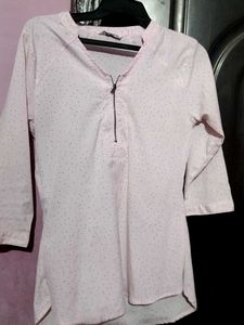 Light Pink Polka Dot Tunic Top