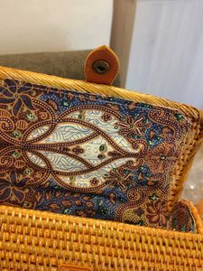 Woven Rattan Clutch Bag