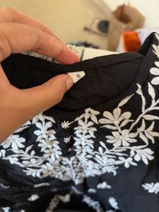 Black Embroidered Kurta