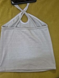 Light Grey Halter Neck Top